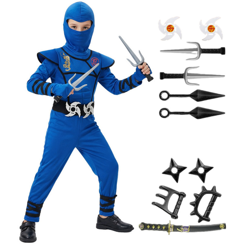Kids Toys Movie - Fantasia de ninja preta e azul