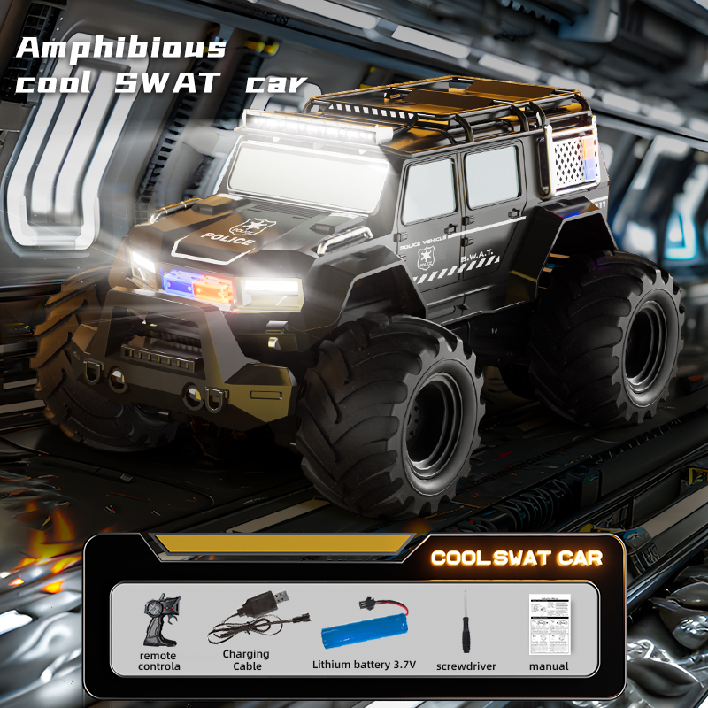 Kids Toys Electric Car - Carros de polícia rc, veículo anfíbio
