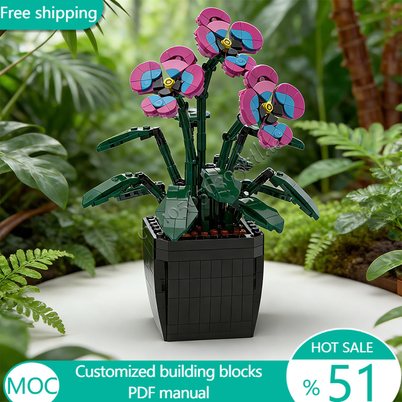 Kids Toys Blocks - 511 pçs flores jardim pansies moc