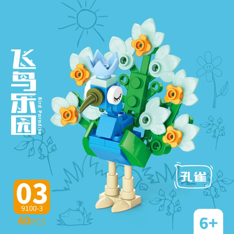 Kids Toys Blocks - Kit de Blocos de Montar Animais